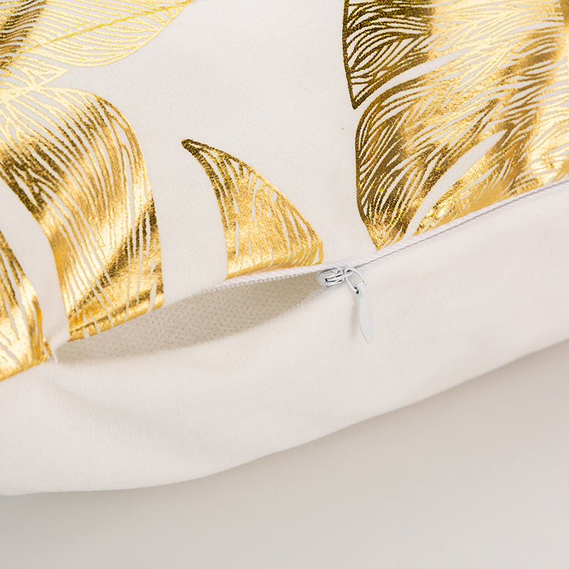 Decorative Square Pillow Cover with Foil Geometric Diamond Print