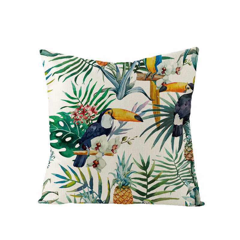 Tropical Pineapple Canvas Decorative Pillow Cover
