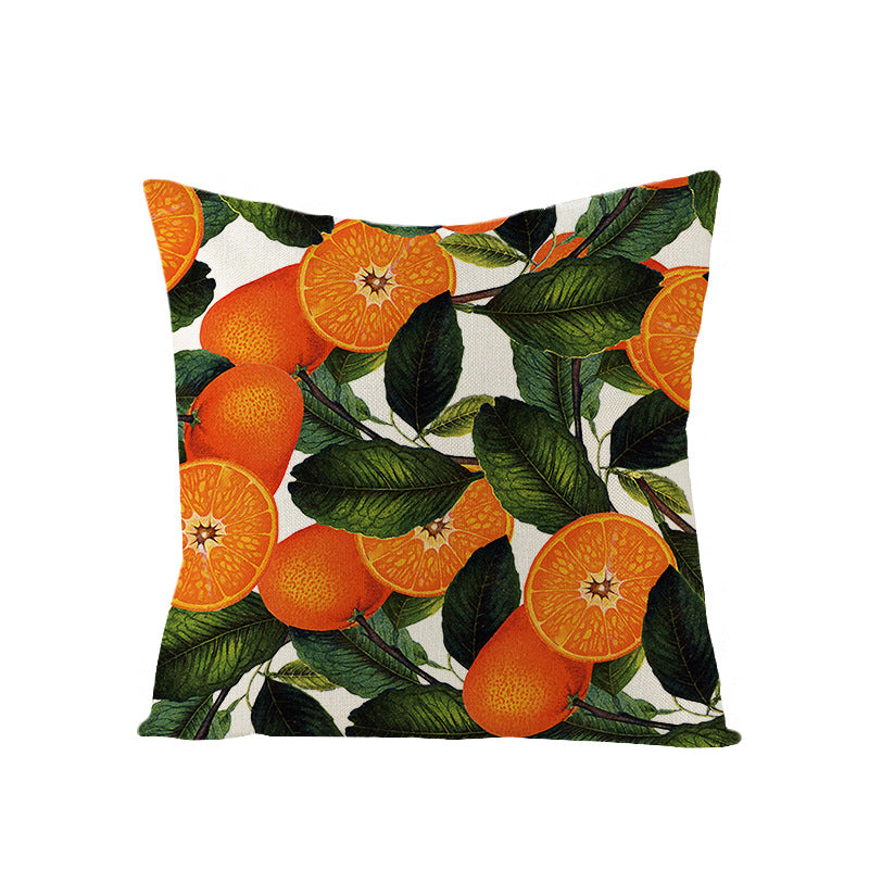 Tropical Pineapple Canvas Decorative Pillow Cover
