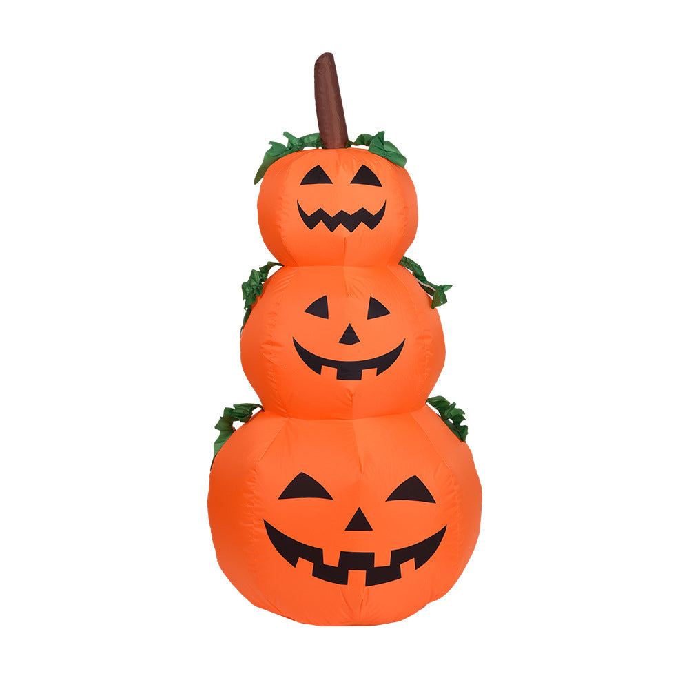 Inflatable Halloween garden figure with integrated LED lighting and ground stakes
