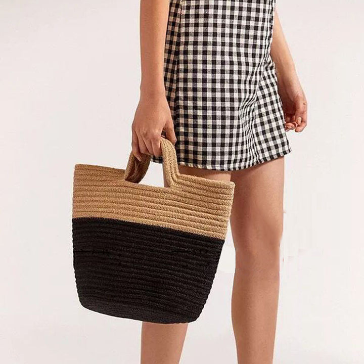 High Quality Woven Basket Bag with Sturdy Short Handles Bowlift