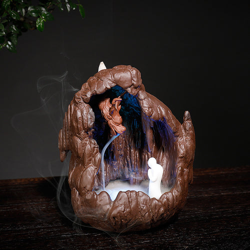 Artistic Cave-Inspired Incense Waterfall