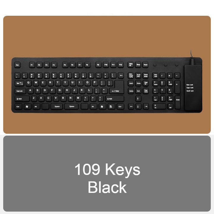 BowLift | Roll-up Silicone Flexible Keyboard, with USB Wired, Waterproof Coating & Silent Typing