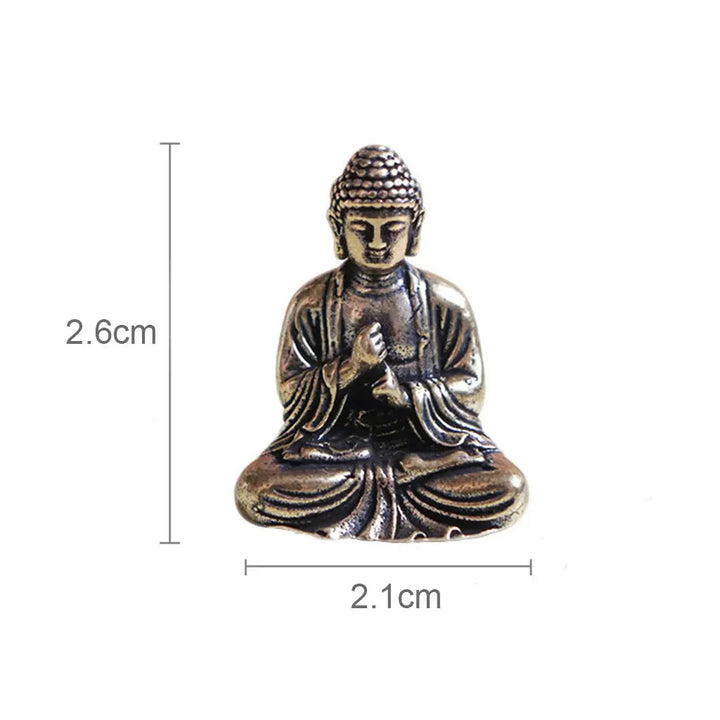 BowLift | 10 piece Miniature Brass Sitting Buddha Statue Figure for Travel Buddhism Worship Home Office Desk Decoration