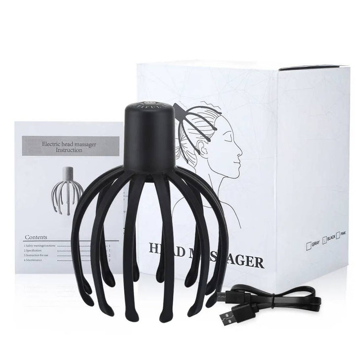 BowLift | Smart Electric Octopus Head Massager Machine for Scalp Massage, Stress Relief, Improved Sleep & Multi-Directional Vibration
