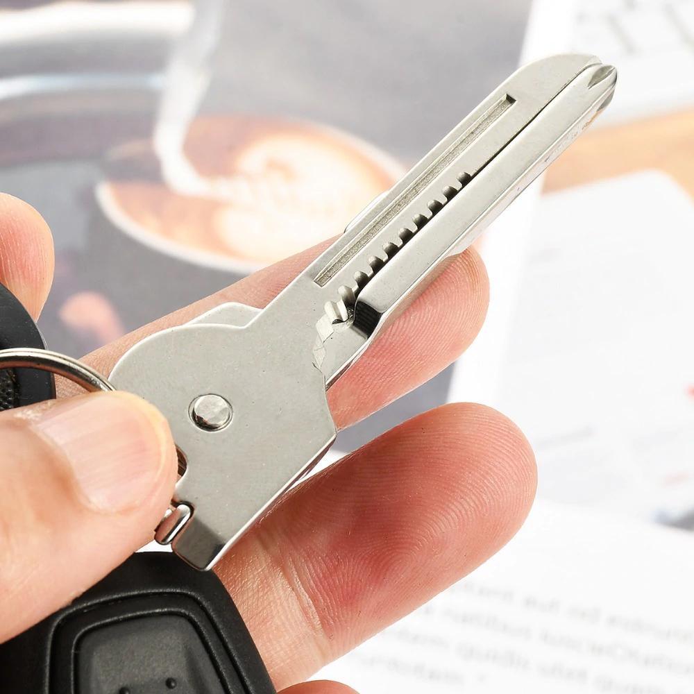 6-in-1-Keyring Multitool Mini-Multitool Keychain Pocket Stainless Steel Foldable Swiss Tech Easy Bottle Opener Keychain | Bowlift