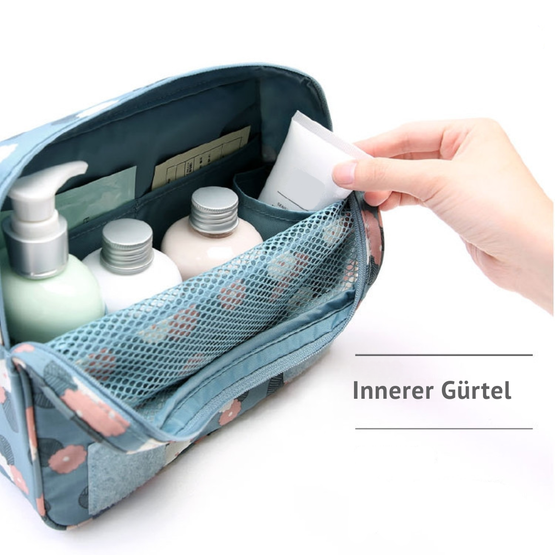 TravelEase – Water-repellent cosmetic bag with hook and compartments | Travel toiletry bag | Bowlift