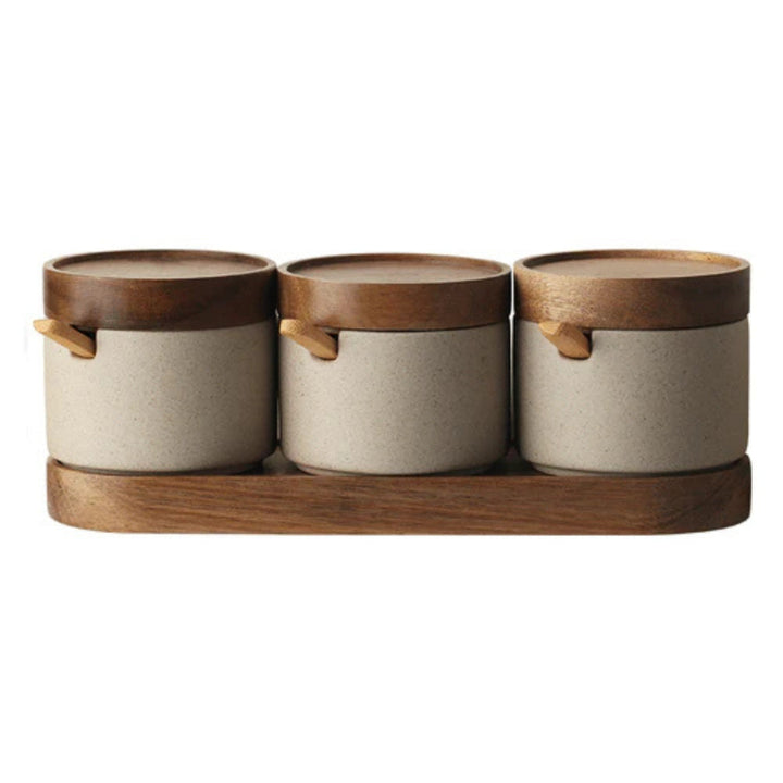 BowLift | Rustic Ceramic Seasoning Jar Set