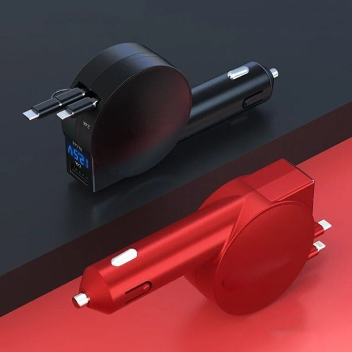 BowLift | 3-in-1 retractable quick charge car adapter