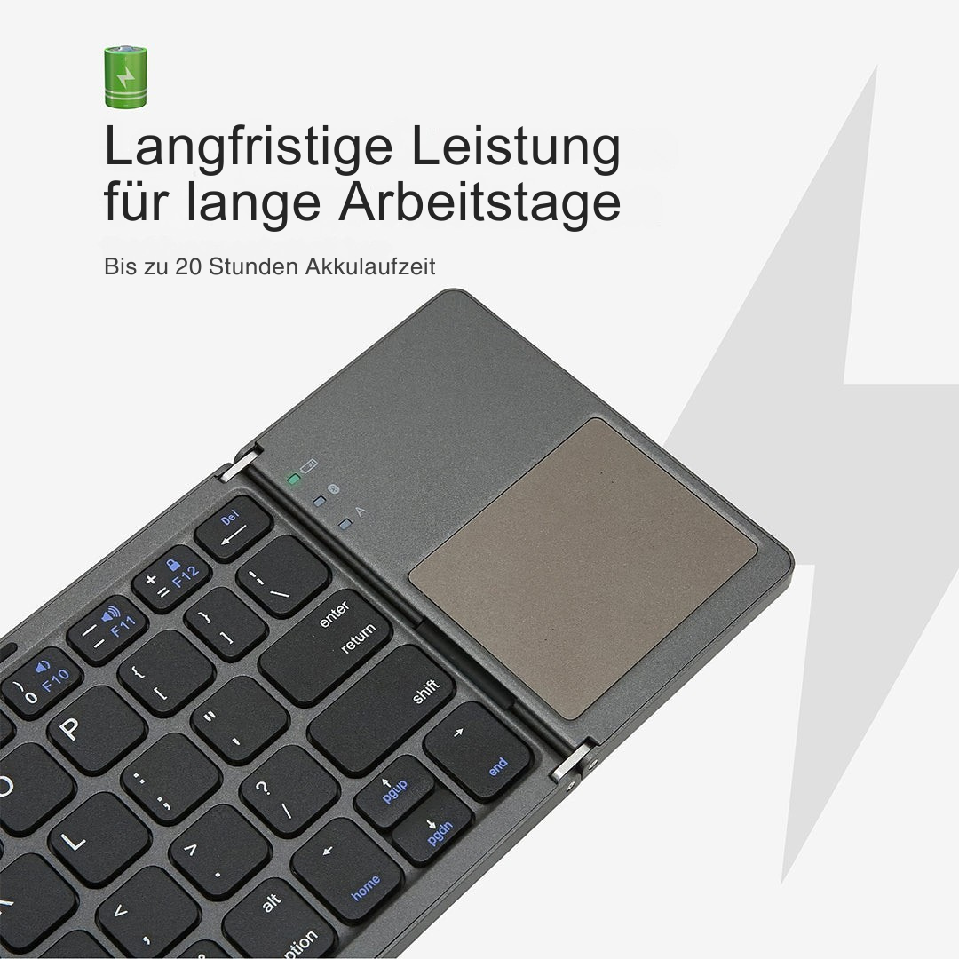BowLift | Foldable Bluetooth Keyboard with Touchpad | Portable Wireless Mini Keyboard for Windows, Mac, iOS & Android