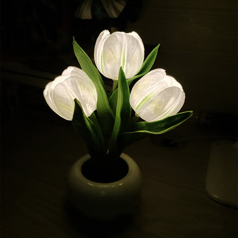 BowLift | LED Tulip Nightstand Lamp Flower Table Lamp