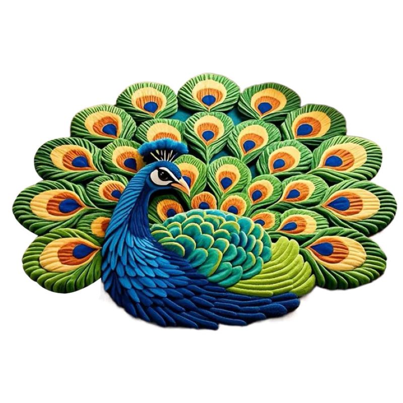 BowLift |  Quick-drying non-slip peacock floor mat