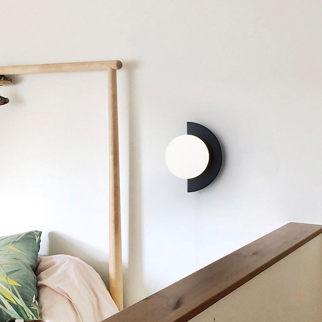 BowLift | Glass Globe Wall Light with Colourful Base