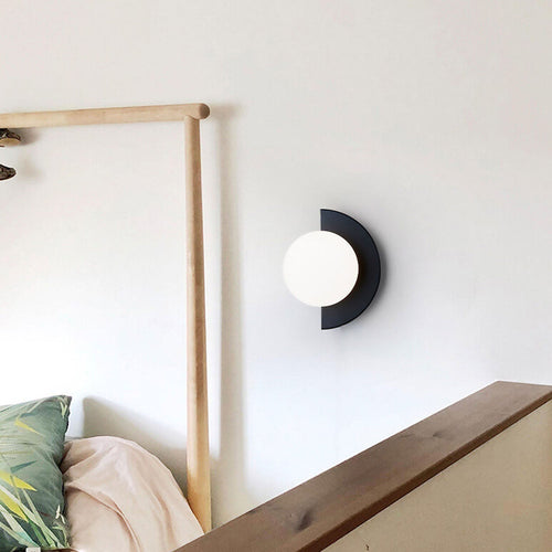 BowLift | Glass Globe Wall Light with Colourful Base