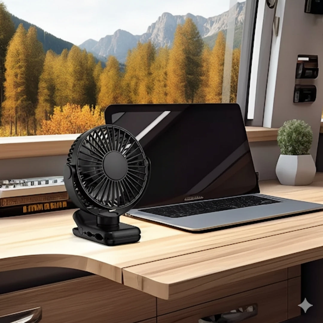 on USB Desk Fan Clamp Air Circulator – Long-Battery Cooling – Flame-Retardant Clamp – Quiet Nursery or Home-Office Use Bowlift