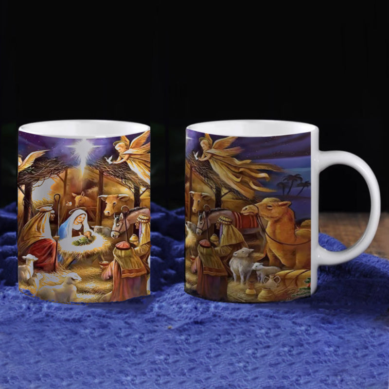 BowLift | Vintage Christmas Nativity Scene Mug