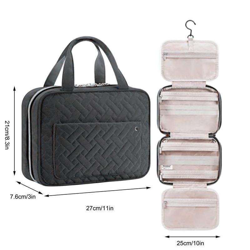 BowLift | Travelique Travel Cosmetic Organizer | Compact & Water-Repellent | With 4 Compartments & 360° Hook | For Women & Men