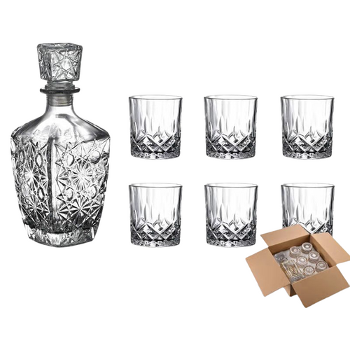 BowLift | RoyalPour - 7-Piece Whiskey Decanter Gift Set