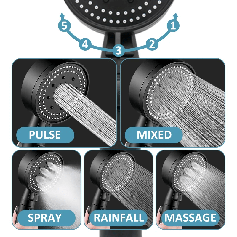 BowLift | StromRegel Shower head with 5 settings and button