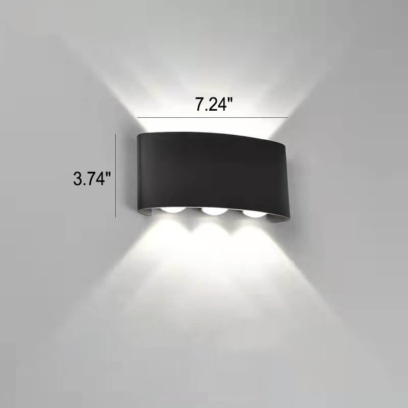 Modern Outdoor Arc Up and Down Spotlight LED Outdoor Waterproof Wall Sconce Lamp | Bowlift