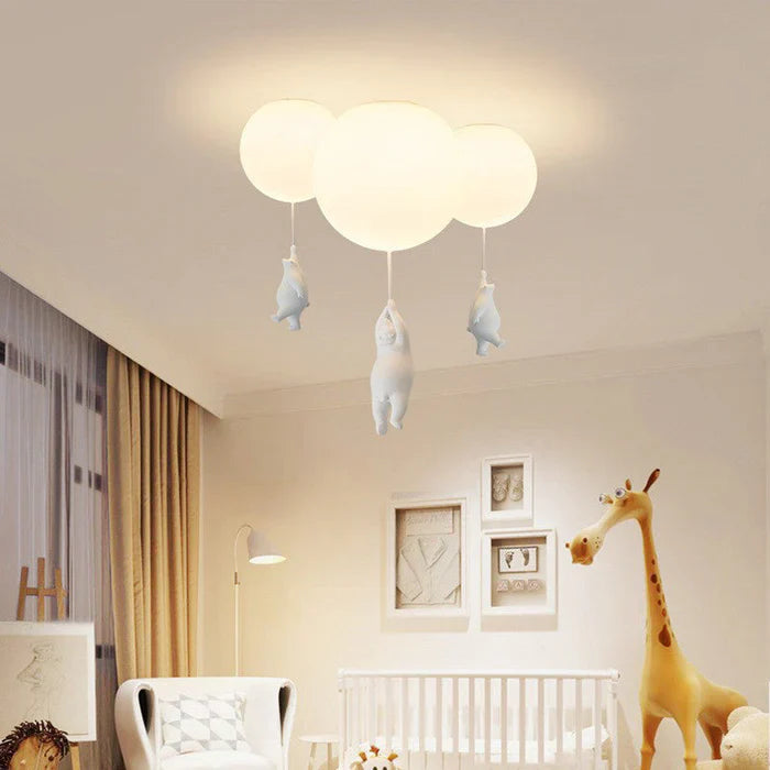 Children's Ceiling Lamp with Bear and Balloon - CloudBear | Bowlift