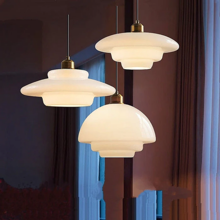 BowLift | White Glass Design Pendant Lamp