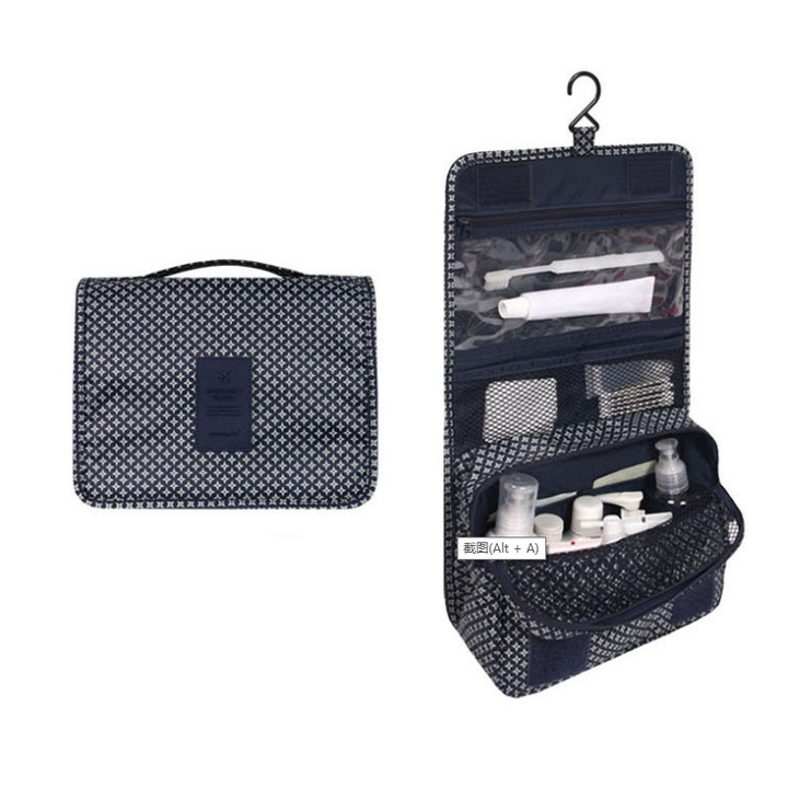 BowLift | TravelEase – Water-repellent Cosmetic Bag with Hook and Compartments | Travel Toiletry Bag