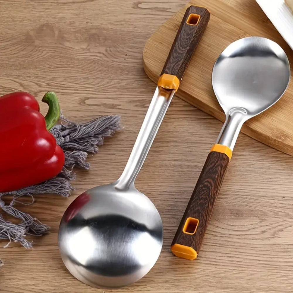 BowLift | Wood Grain Stainless Steel Utensils | 6pcs Set