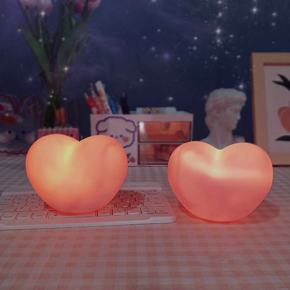 BowLift | LuvSphere Silicone LED Night Light | Heart-Shaped Design | Table Lamp | Warm Mood Light | Decorative