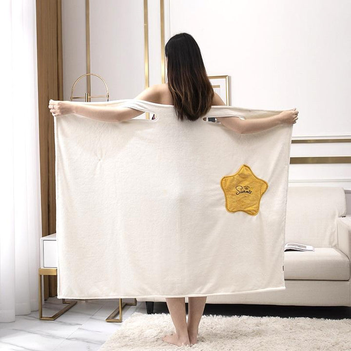 Fleece bathrobes with quick-drying effect for women | Bowlift