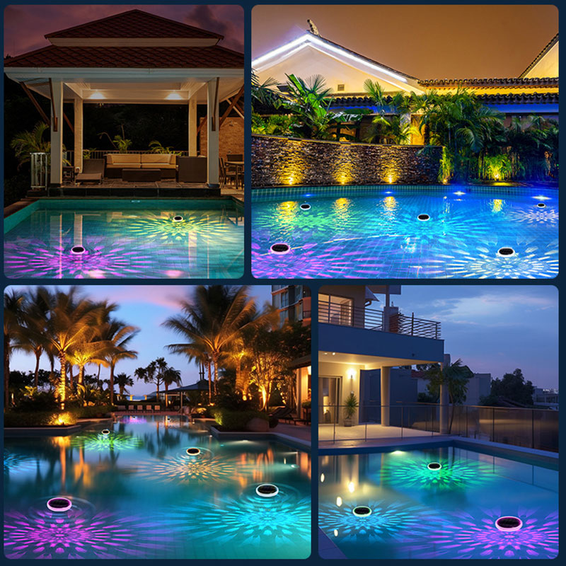 BowLift | 2 PCS - Timer Function Solar-Powered Pool Light with 3 Brightness Levels & 9 Colors