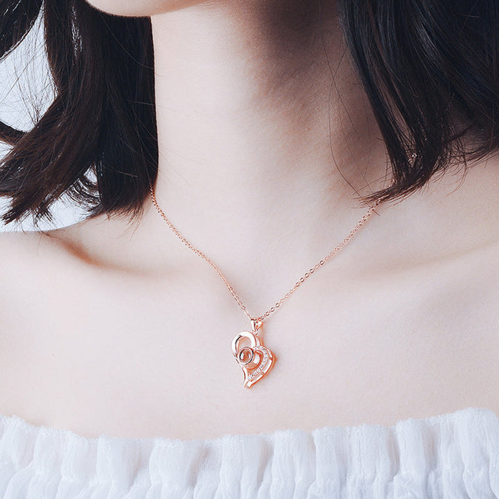 BowLift | I love you roses bloom necklace in 100 languages gift set