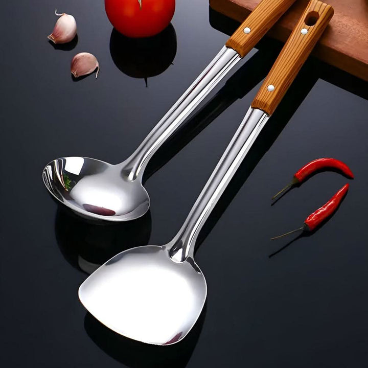 BowLift | PRESTICOOK – Kitchen Helper Set made of stainless steel with wooden handles, durable & easy to care for