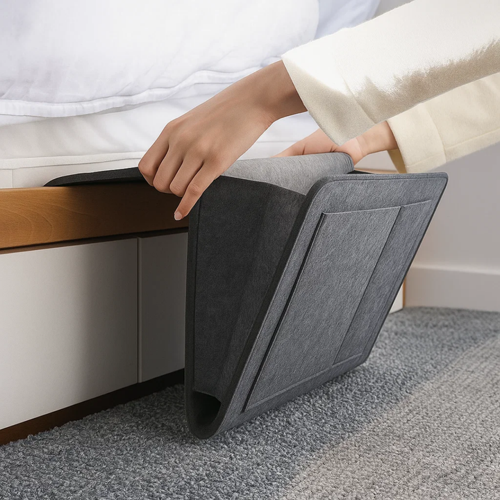 Essentials Within Reach – Thick Felt Durable Material – Save Space Stay Organised & Enjoy Nighttime Comfort Bowlift