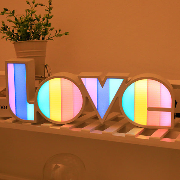 BowLift | Modern Art Deco waterproof PS LOVE letters LED table lamp for the bedroom