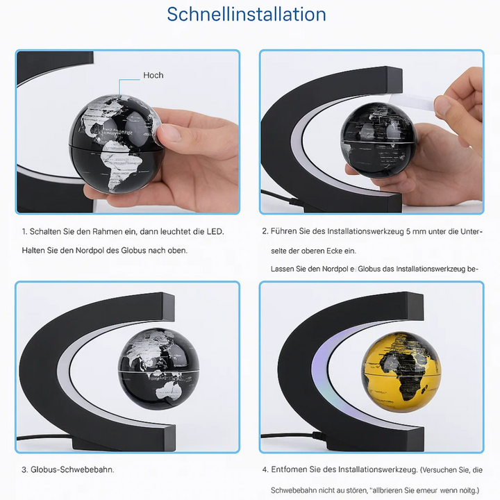 BowLift | AstroGlobe LED World Globe – Floating Globe Lamp with Magnetic Suspension