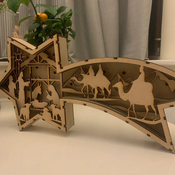 BowLift | LED Wood Christmas Star Light