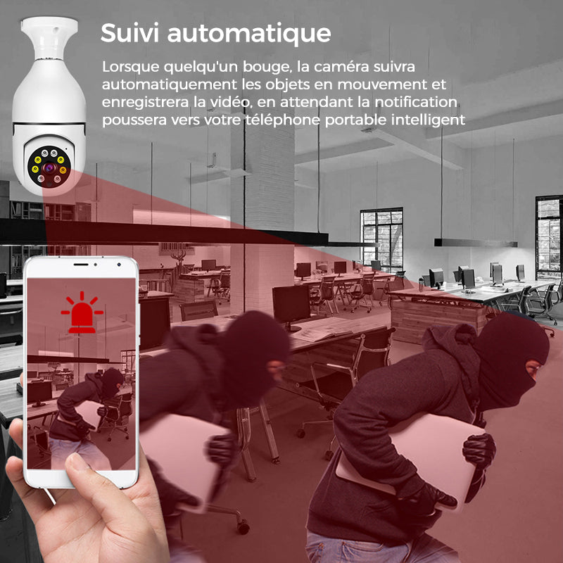 Wireless security camera without cables with light bulb | Bowlift