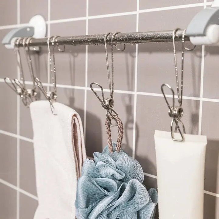 BowLift | 10-piece set stainless steel clips with hooks – Practical & Rust-free