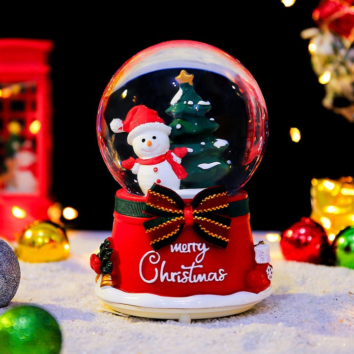 Christmas snow globe with lighting and music