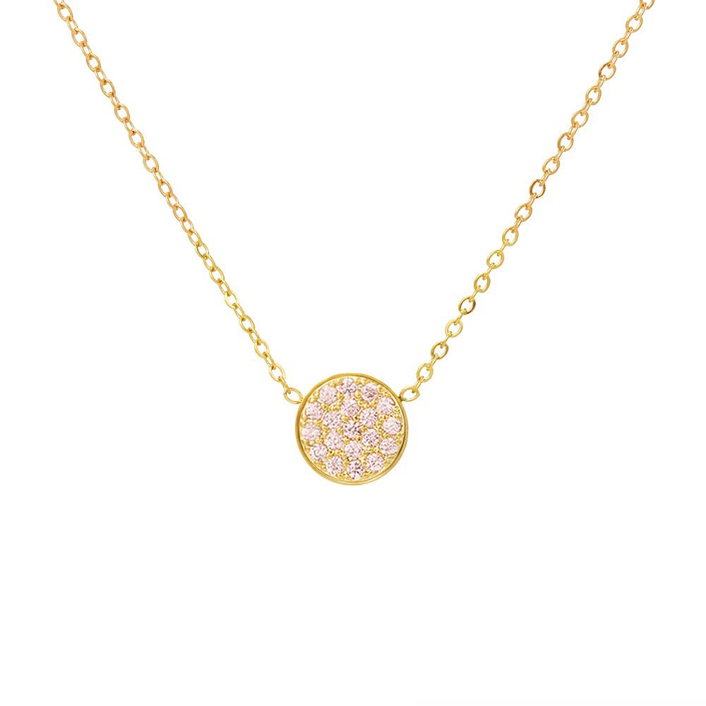 BowLift | Dainty Diamond Speckled Birthstone Circle Necklace