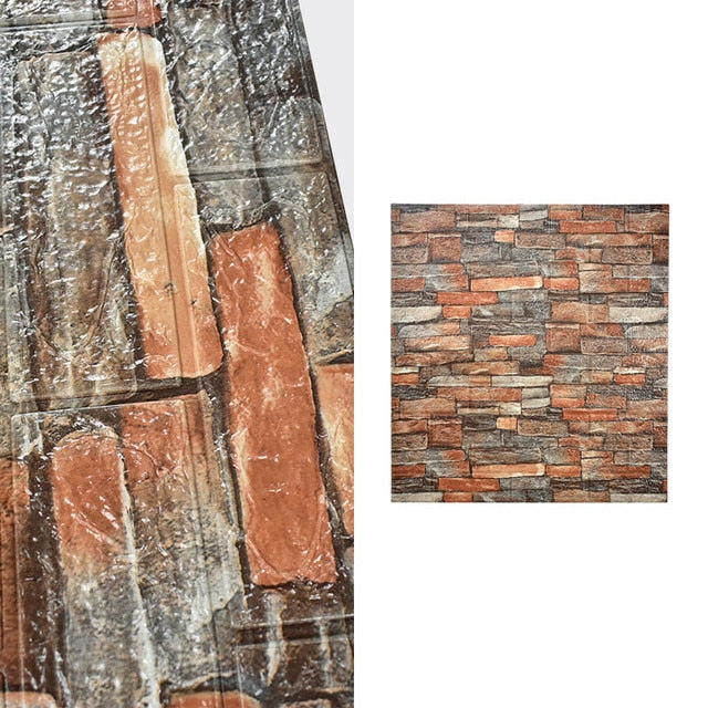 10pcs 3D Brick Pattern Waterproof Self-Adhesive Wallpaper | Bowlift