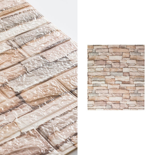 10pcs 3D Brick Pattern Waterproof Self-Adhesive Wallpaper | Bowlift