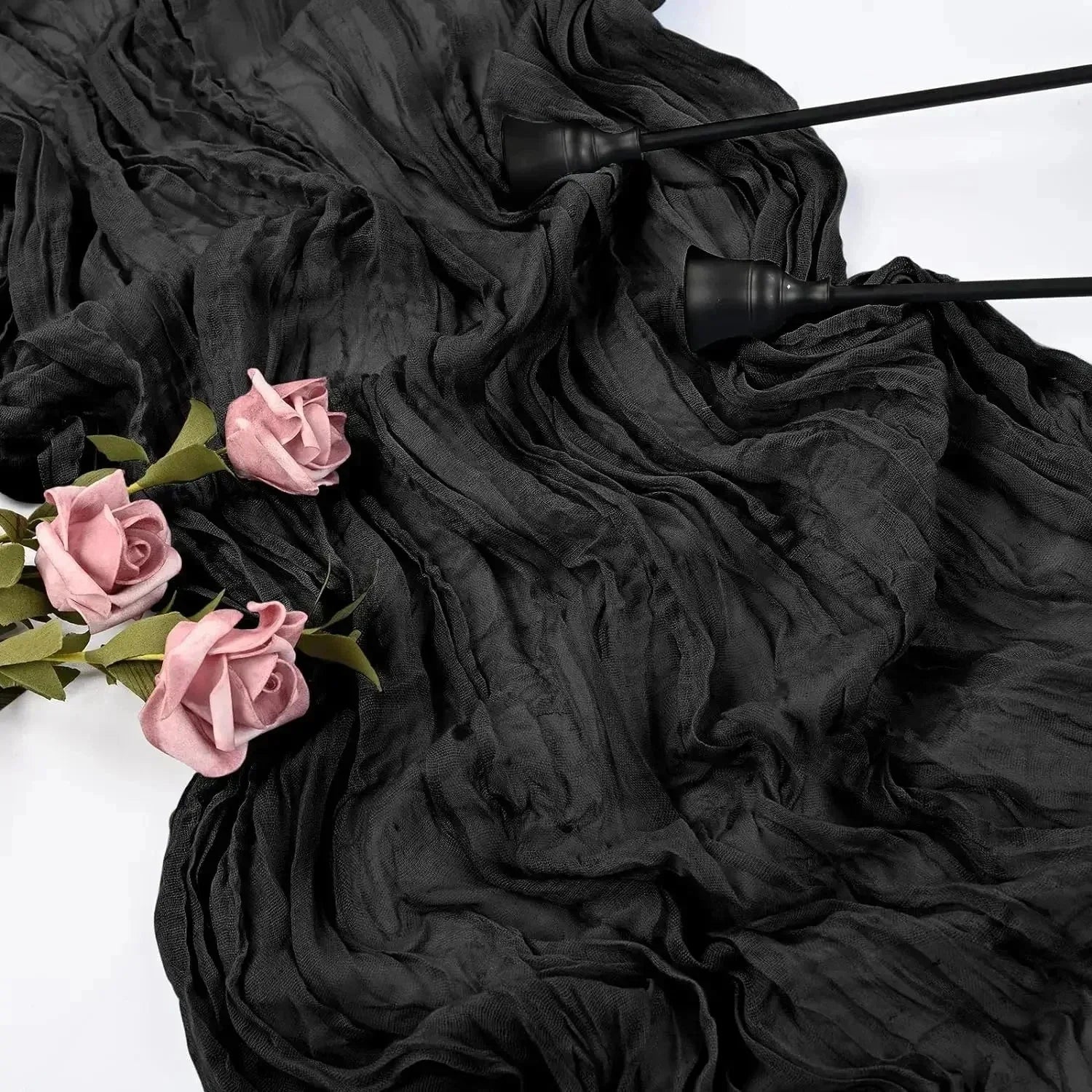 BowLift | 10 pieces voile cheese cloth table runner semi-transparent gauze dining table decoration for wedding party, wedding arch draping cloth