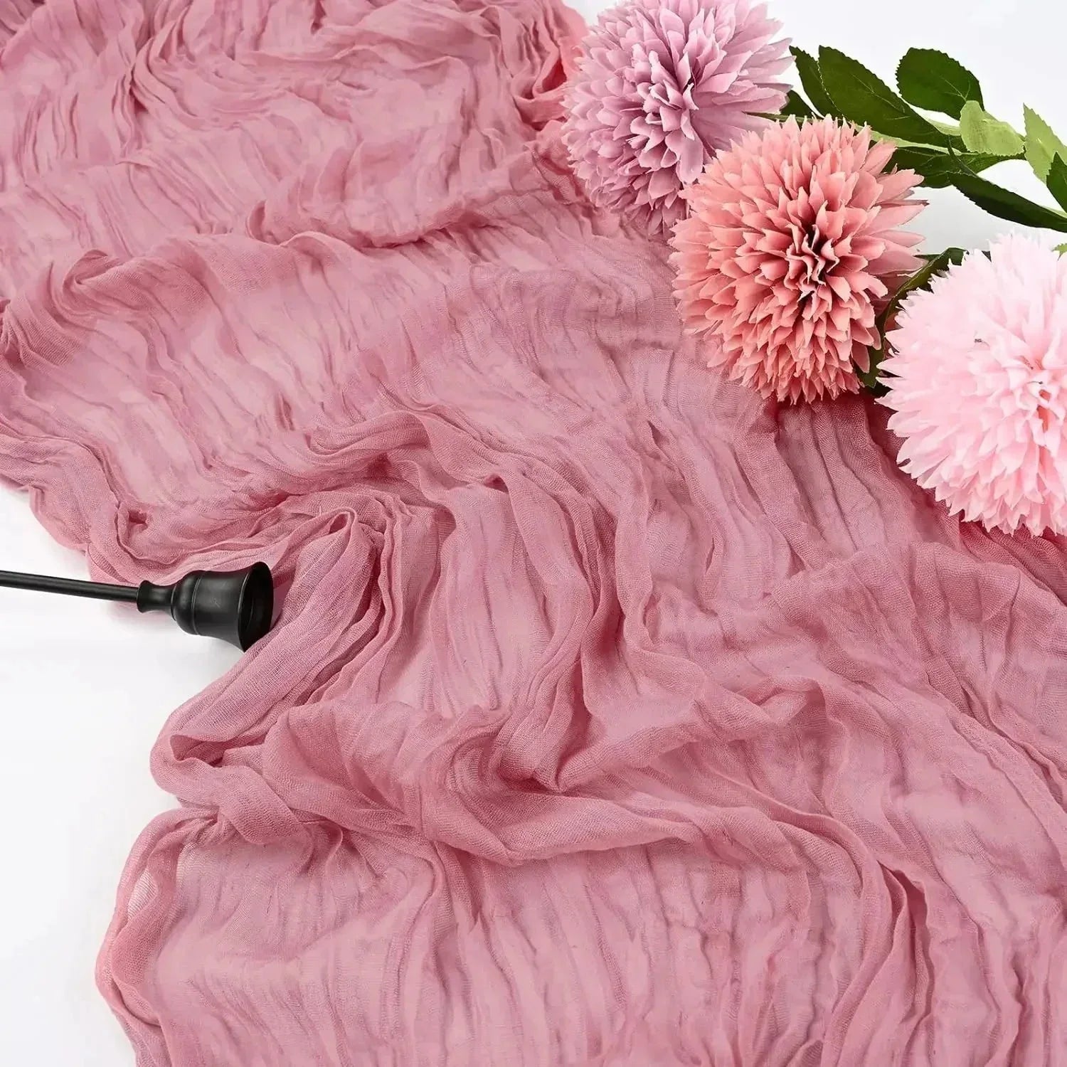 BowLift | 10 pieces voile cheese cloth table runner semi-transparent gauze dining table decoration for wedding party, wedding arch draping cloth