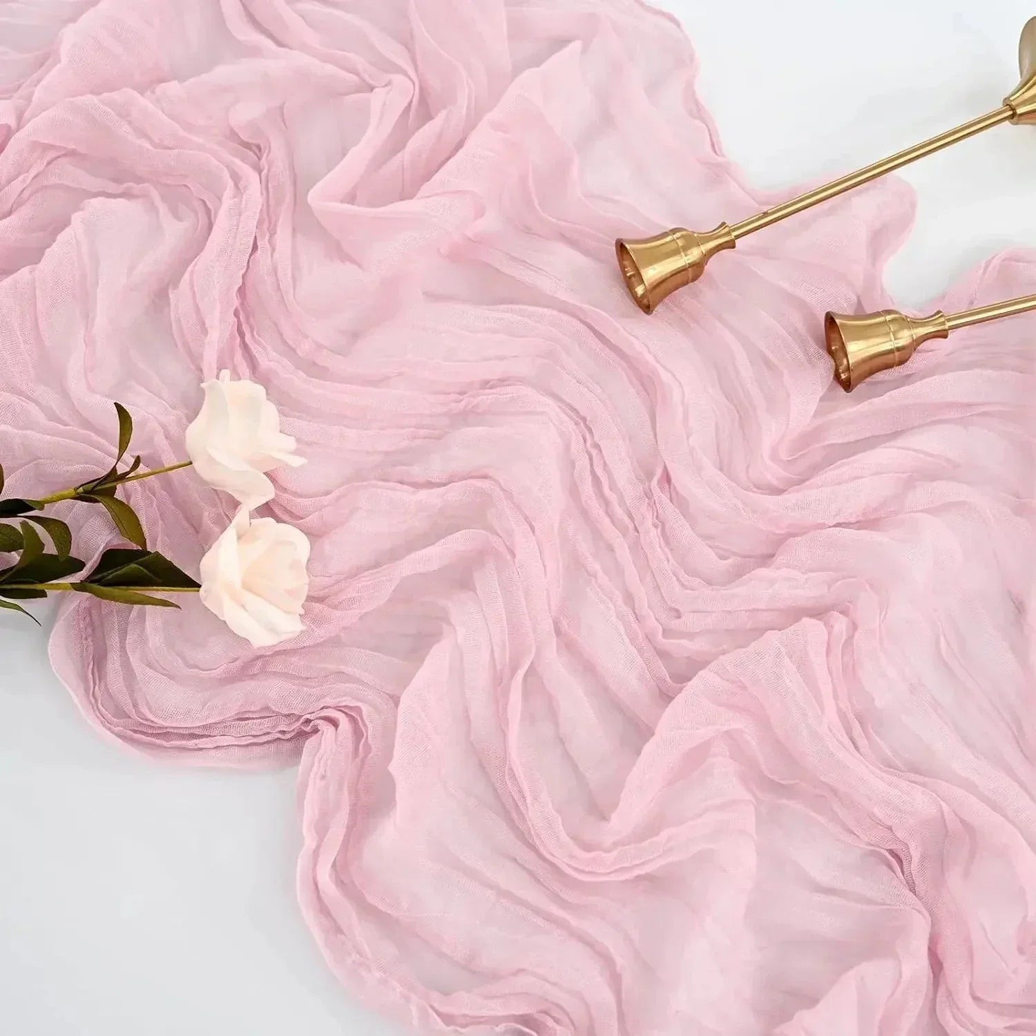 BowLift | 10 pieces voile cheese cloth table runner semi-transparent gauze dining table decoration for wedding party, wedding arch draping cloth