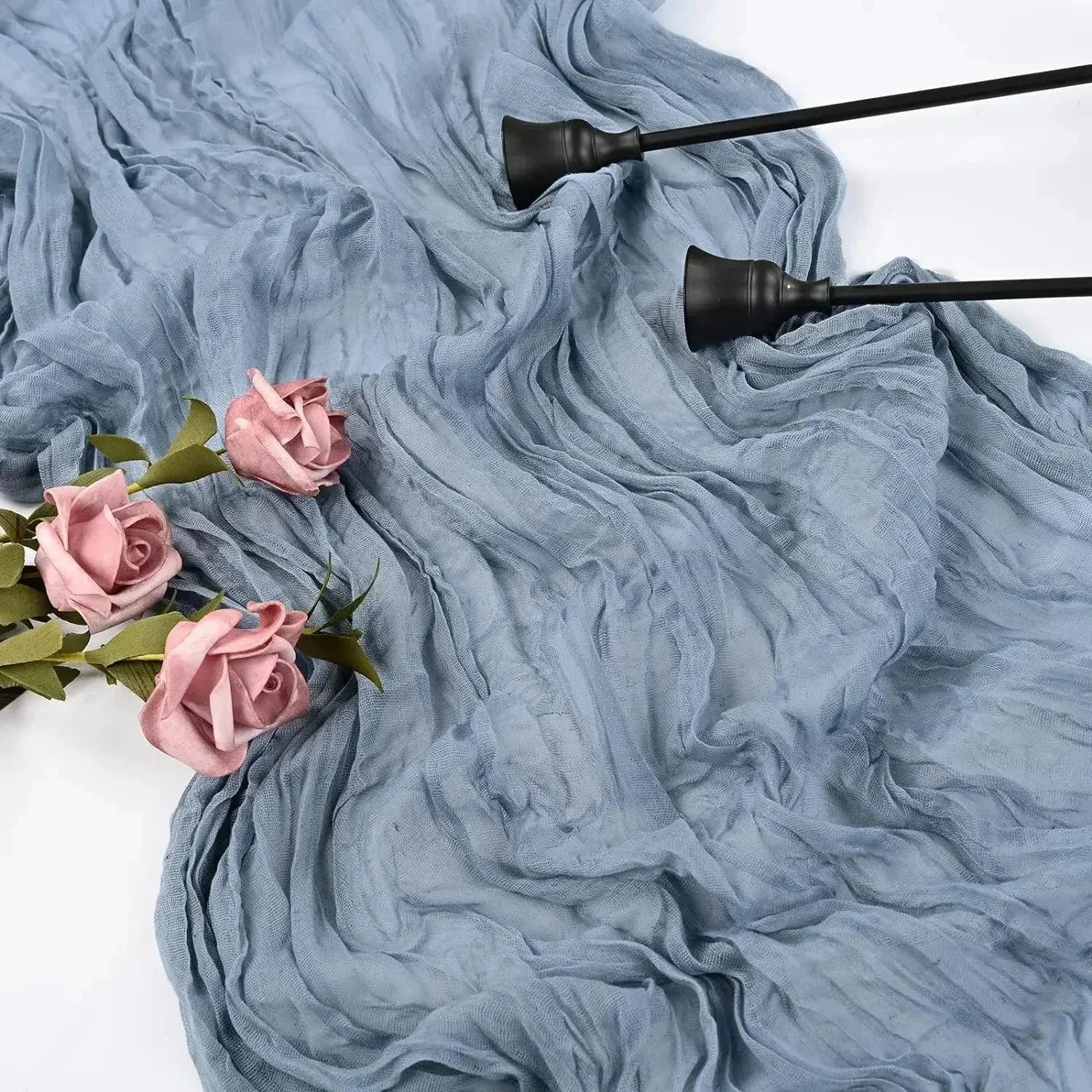 BowLift | 10 pieces voile cheese cloth table runner semi-transparent gauze dining table decoration for wedding party, wedding arch draping cloth