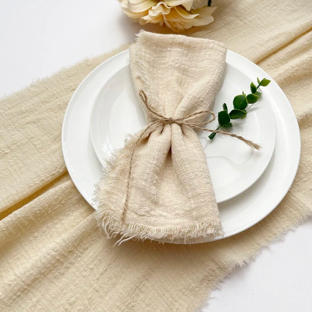 10pcs Napkin Reusable Tea Towel Table Décor Retro Burrs napkin | Bowlift