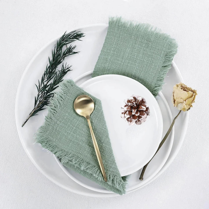 10pcs Napkin Reusable Tea Towel Table Décor Retro Burrs napkin | Bowlift