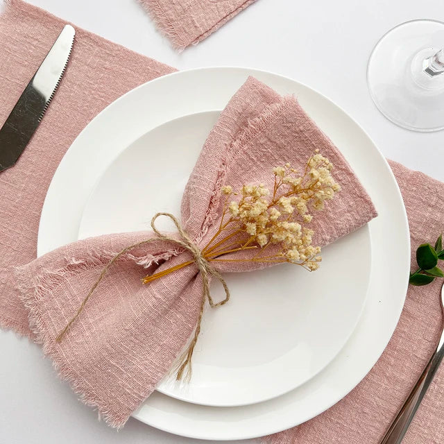 10pcs Napkin Reusable Tea Towel Table Décor Retro Burrs napkin | Bowlift